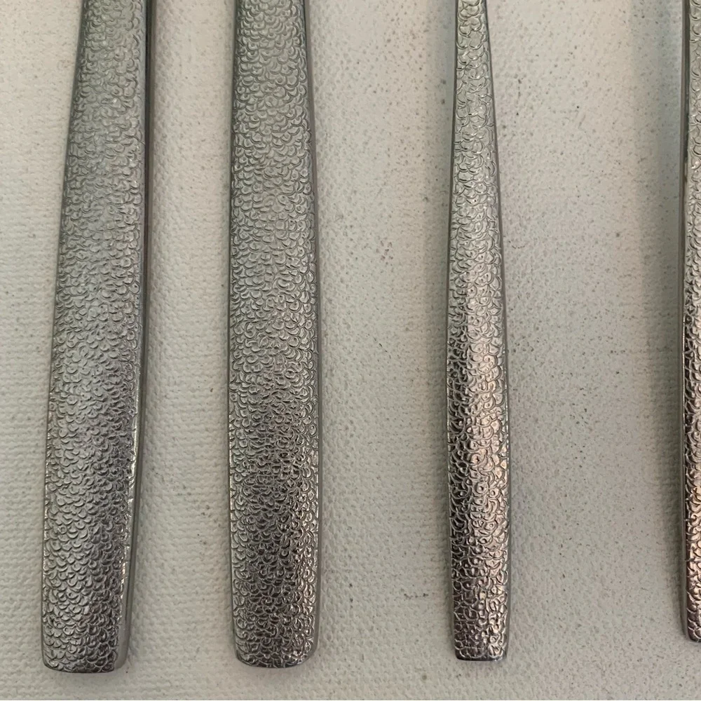 Ekco Eterna Textured Stainless Steel Flatware Japan UA F0645 Petite 5 Piece Set